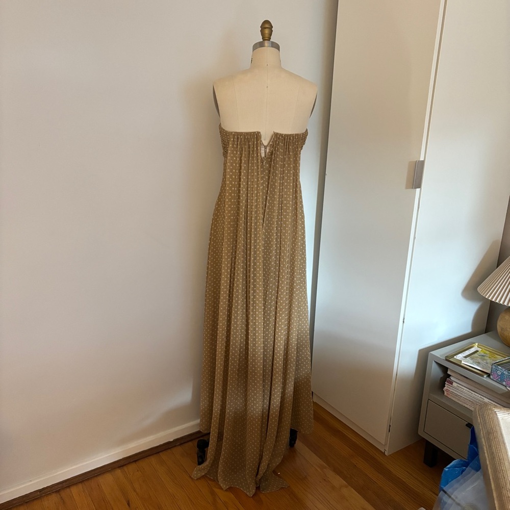 Melinda Eng Draped Scarf / Shawl Tan Polka Dot Dress - Picture 10 of 14